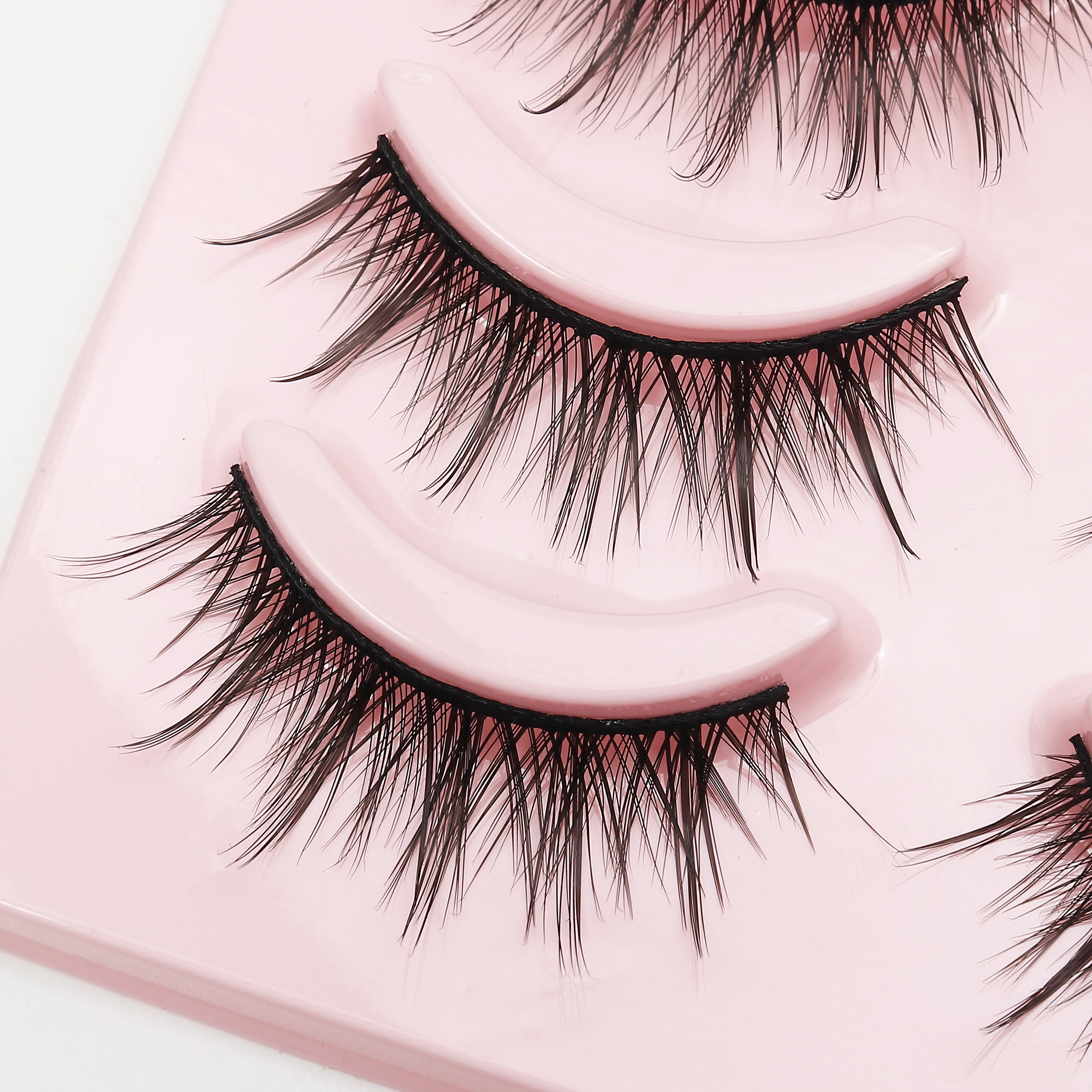 DINGSEN Gefälschte Wimpern, Anime-Wimpern, 5 Paar kleine Teufel-Wimpern, natürliches tägliches Make-up, Manga-Wimpern, transparente Band-Wimpern – Detail 35