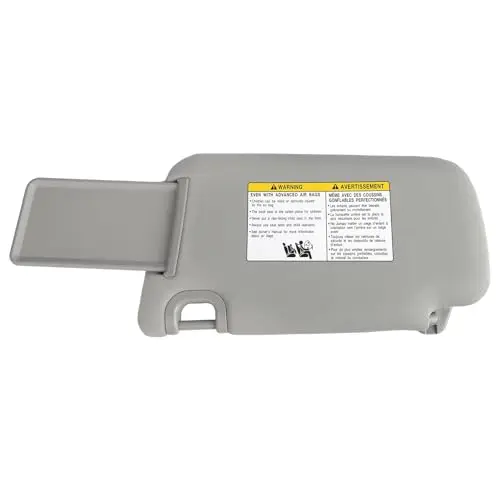 

Gray Non-Illuminated Sun Visor Assembly For 2013–2019 Nissan Sentra, Driver And Passenger Side, Includes Two Retainer Clips