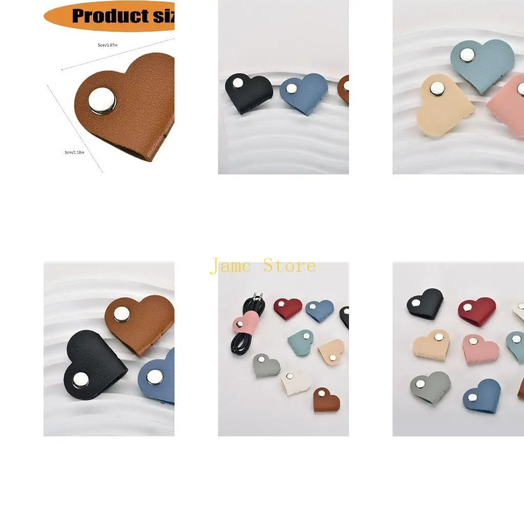 LX0B Heart Pattern Cord Manager Cable Organizers Holder Clip For Desk Organization