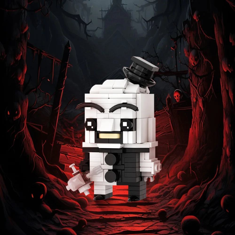 

Gobricks MOC Horror Movie Terrifier Figures BrickheadZ Model Art the Clown Psycho Killer Figures Building Blocks DIY Toys Gifts