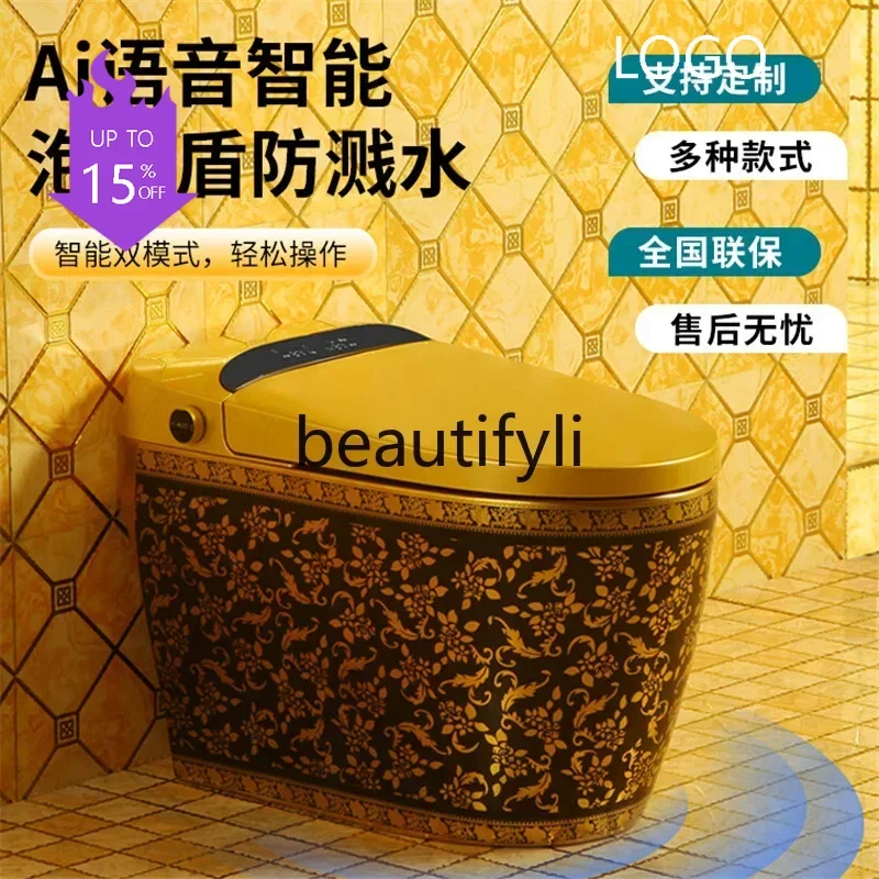 P New black and gold smart toilet siphon luxury new Chinese retro pumping personalized creativity