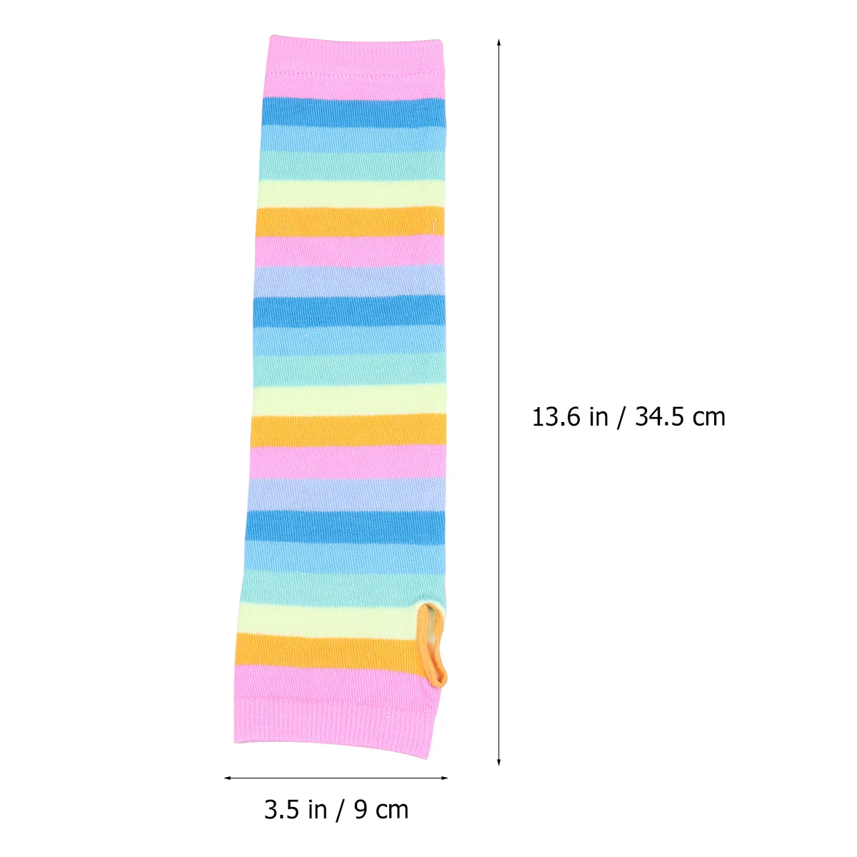 

2Pairs Rainbow Color Gloves Cosplay Arm Sleeves Stretchy Stripe Cuff for Party Performance Costume Accessory Comfortable Elastic