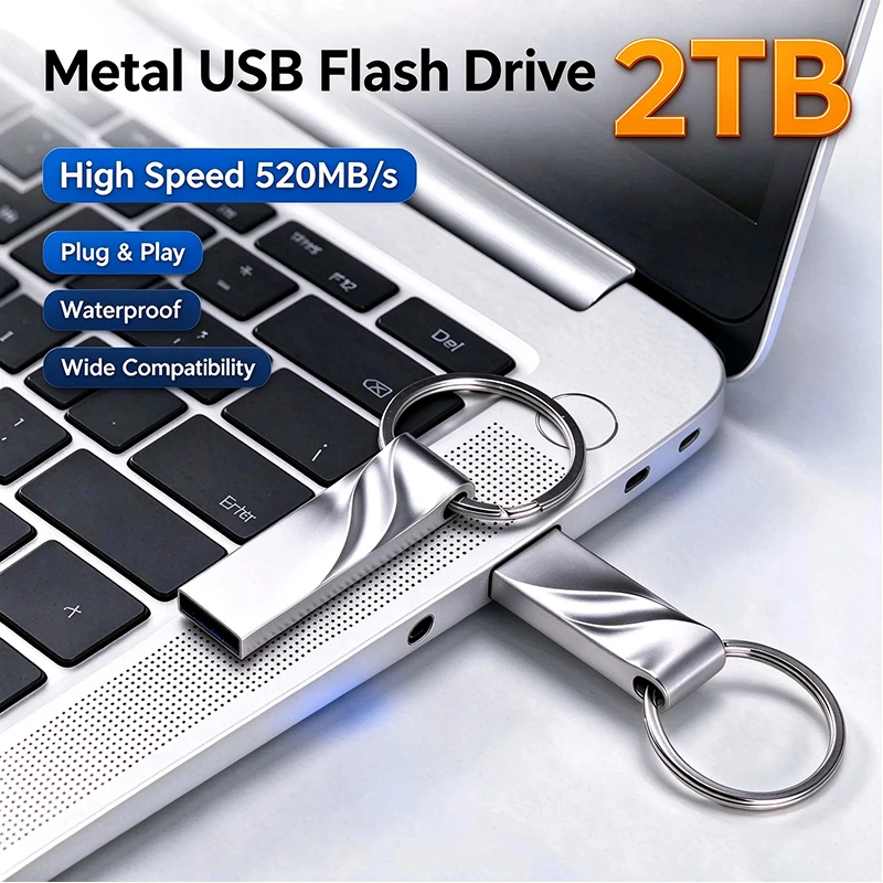 USB 3.2 Metal Pen Drive Waterproof 1TB High Speed Flash Drives 512GB 256GB Portable Pendrive 128GB U Disk Super Mini Plug Play