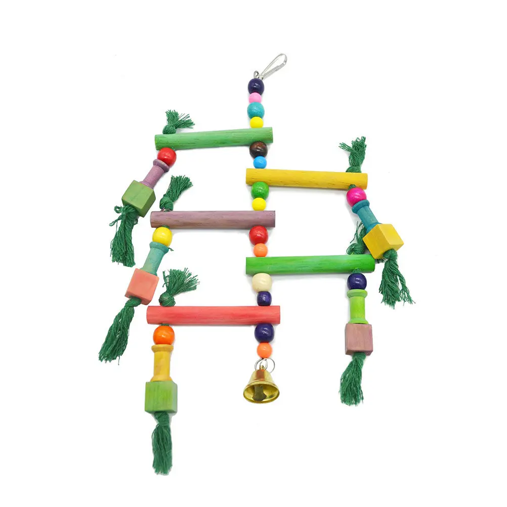 High Quality Wood Parrot Climbing Swing Ladder Set for Cockatiels Parakeets Birds Playtime Exploration Fun Skill Building