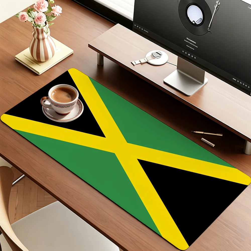 Jamaica Mouse Pad Large Non-Slip Waterproof Mat Stitched Edge Keyboard Pad for Gaming Daily Office