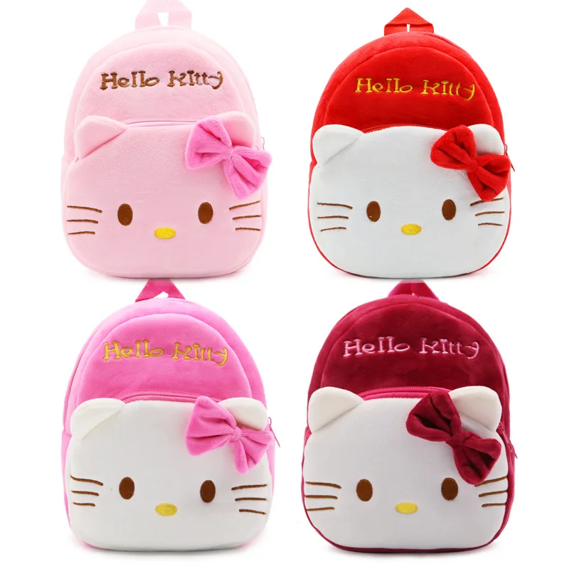 Sanurgente-Sac à dos en peluche Hello Kitty, My Melody Kawaii, sac d\'école pour enfants de la maternelle, sacs de dessin animé, fournitures