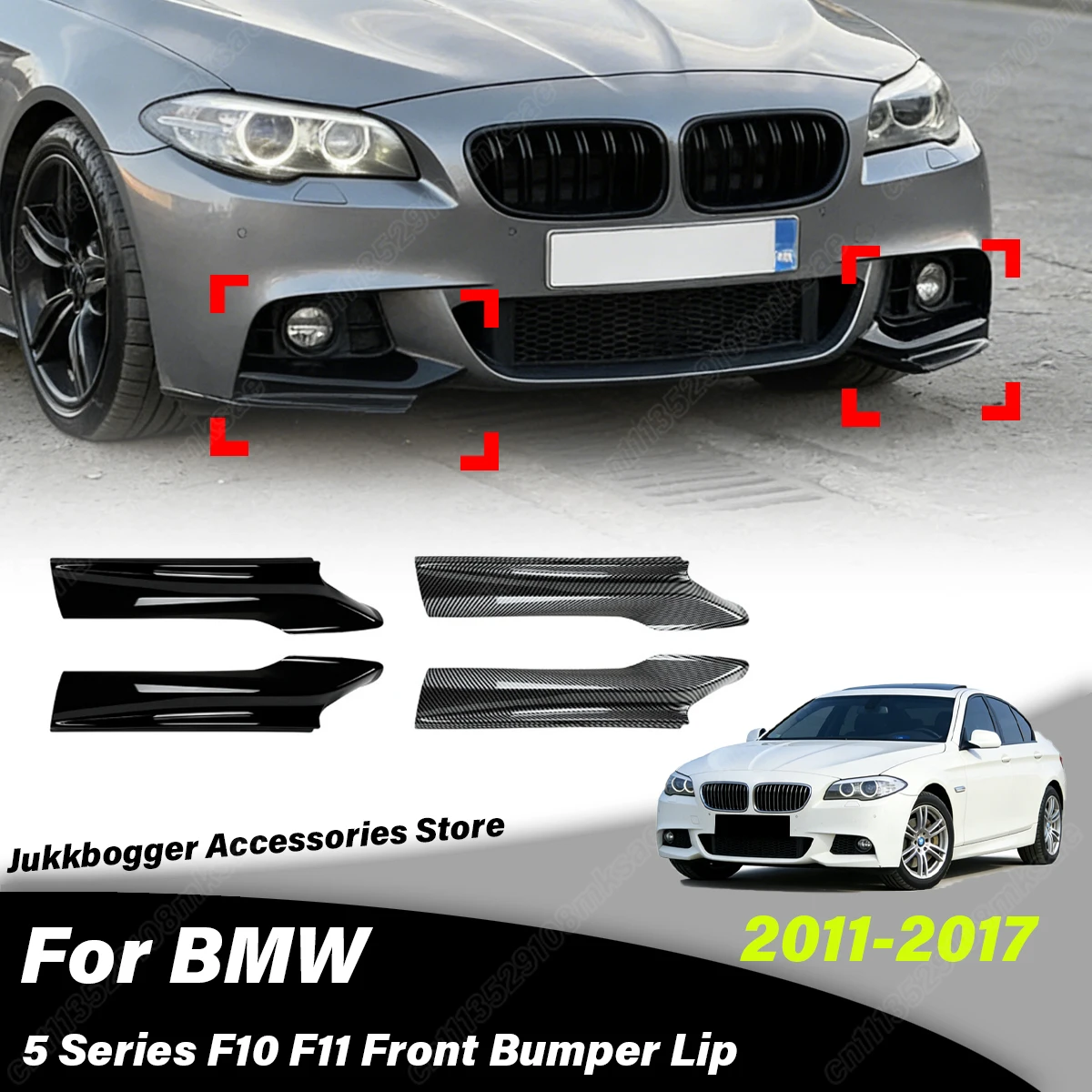 

For BMW 5 Series F10 F11 2011 2012 2013 2014 2015 2016 2017 Automobile Front Bumper Side Splitter Decoration Accessories Kit