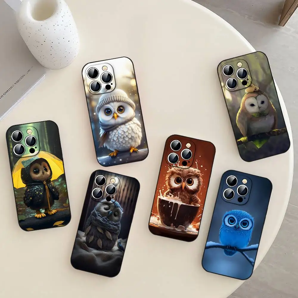 

Cute Owl Phone Case Soft TPU Skin-Friendly Phone Case For IPhone 17/16/15/14/13/12/11 Series: PRO, MAX, PLUS ,Mini