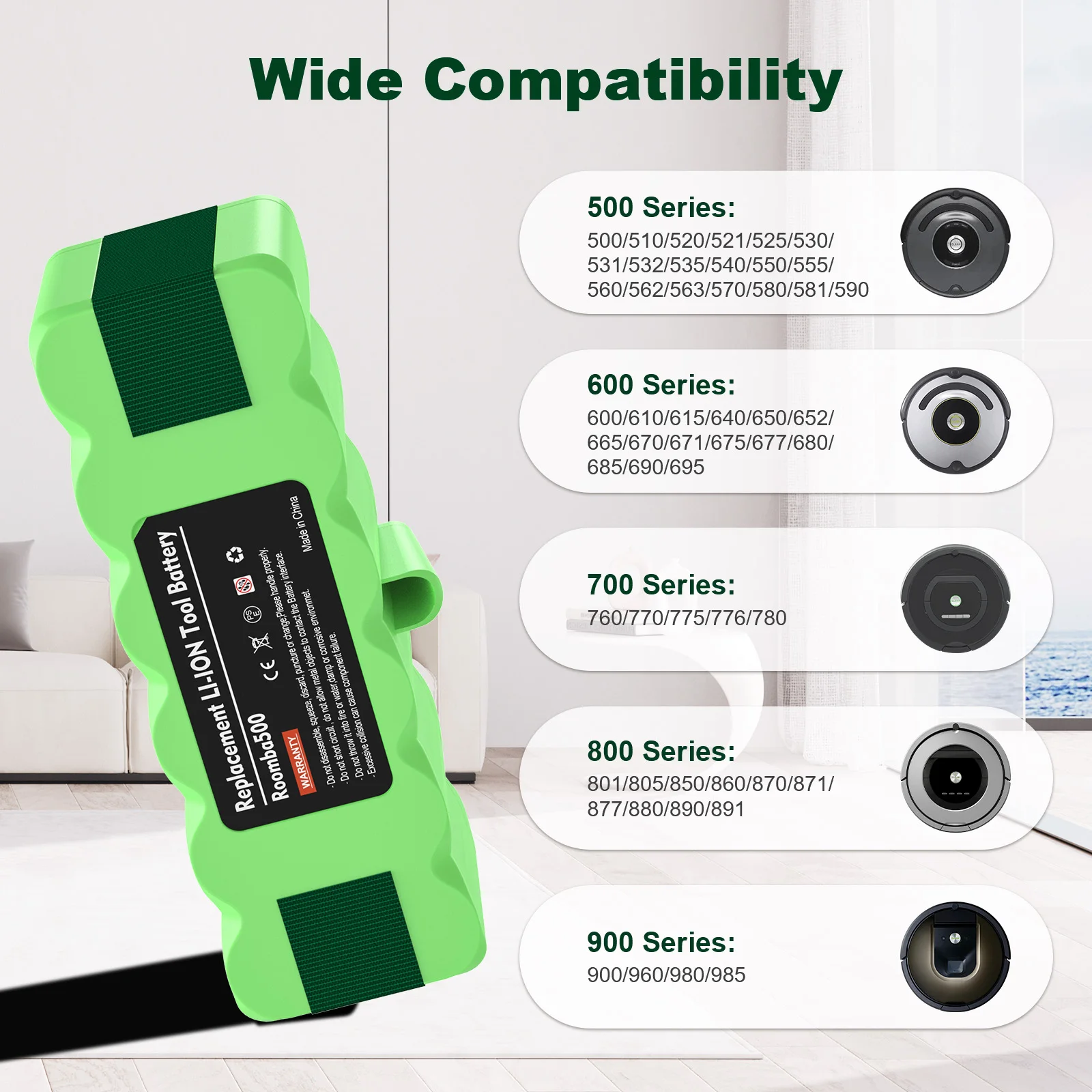 لبطارية iRobot Roomba500 14.4 فولت 6800 مللي أمبير في الساعة ترقية بطارية ليثيوم أيون لسلسلة Roomba 500 600 700 800 890 880 870 860 790 780