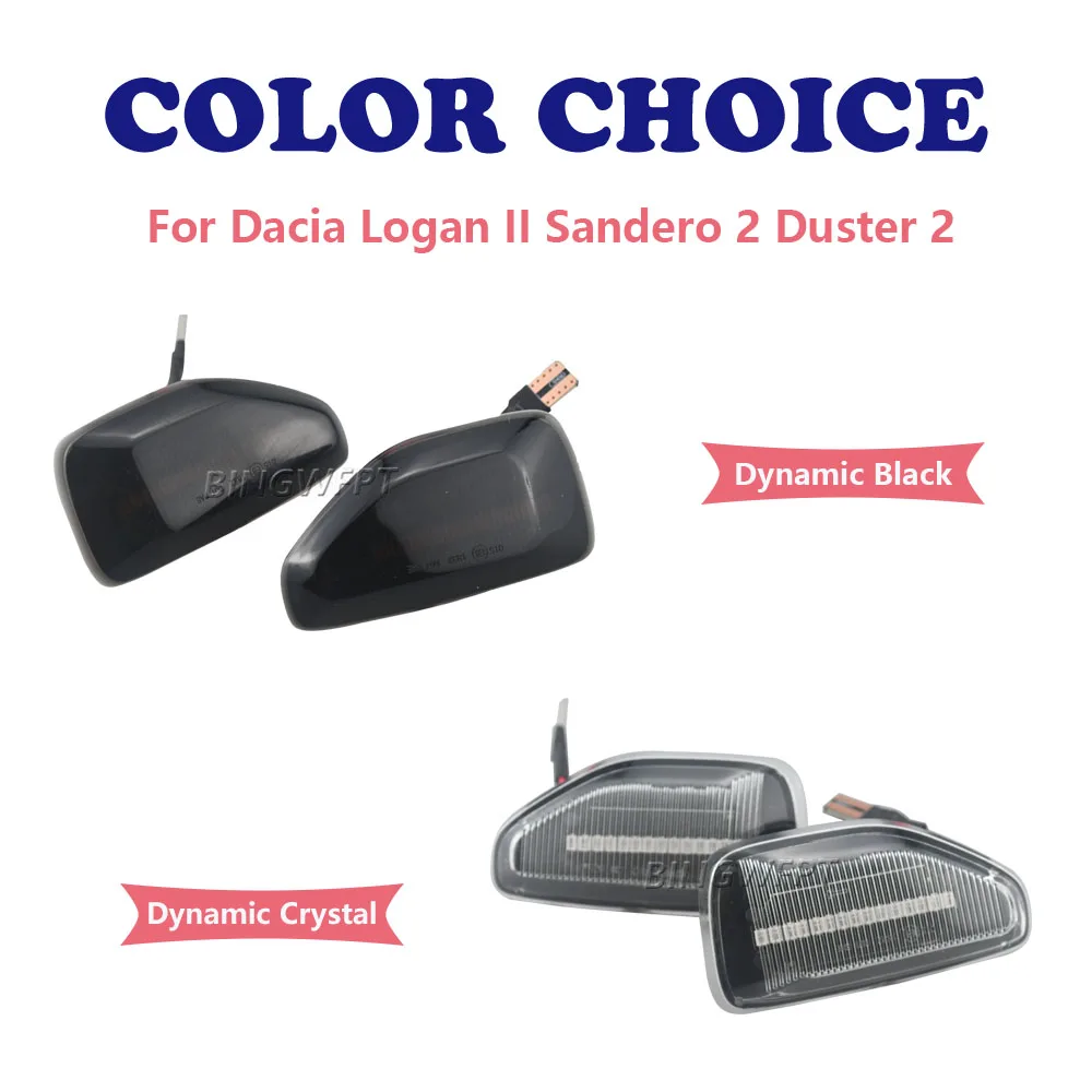2X LED Dynamic Side Marker Turn Signal Light For Dacia Logan 2 Sandero 2 Duster Renault Stepway Sandero Indicator Lamp