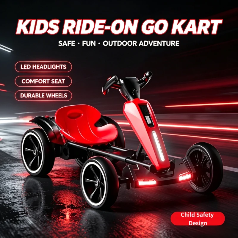 N ‌ Nuovo Go-Kart Elettrico Pieghevole Portatile per Bambini con Motore 390, Luci LED Fantastiche, Nessun Montaggio Richiesto, Auto Giocattolo Fuoristrada per Esterni per Ragazzi/Ragazze