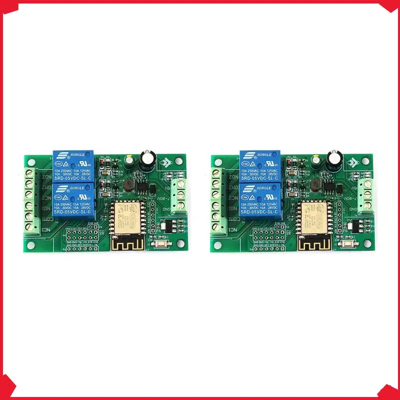 

B17B 2X Esp8266 Esp-12F Wifi Relay Module 2Channel 5V/8-80V Network Relay Switch For Arduino Ide Smart Home App Remot Control