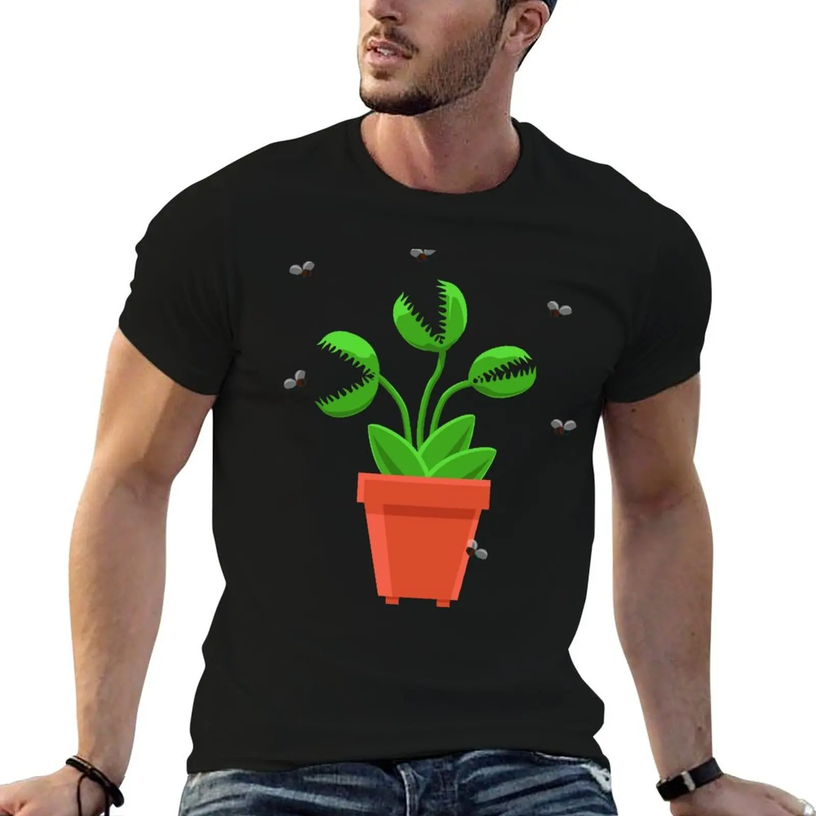 

pink venus fly trap T-Shirt man t shirts cotton graphic t shirts for man t shirt man cotton T-shirt