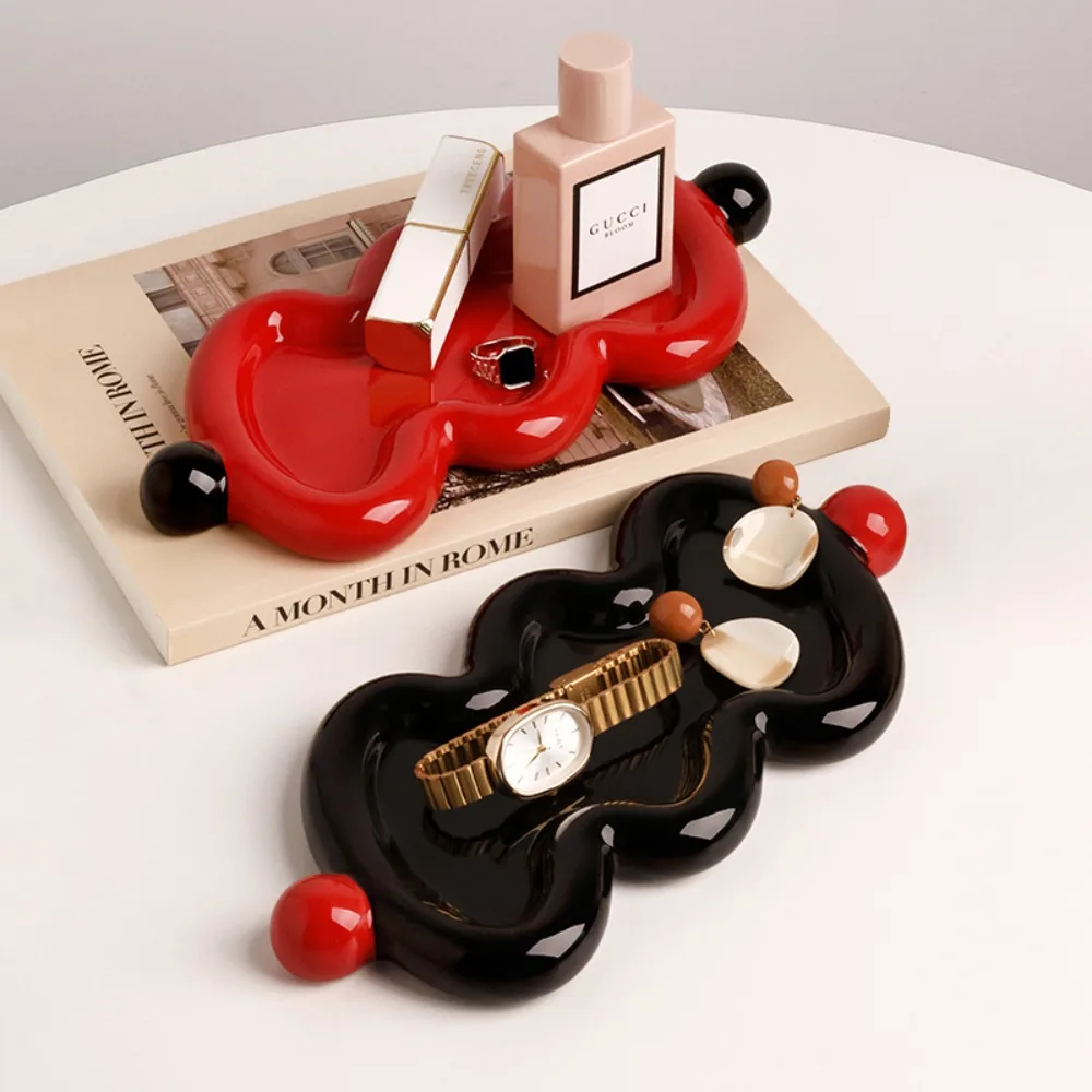 

Nordic Ins Ceramic Jewelry Storage Tray Ornaments Living Room Bedroom Perfume Ring Storage Incense Tray Display Tray Decoration