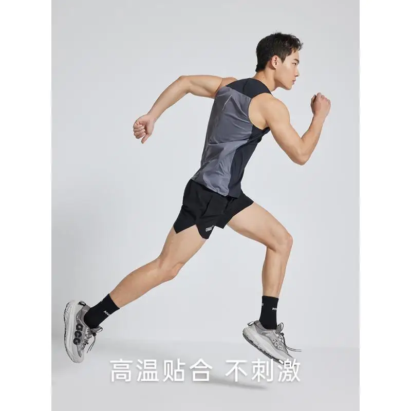 OMG Men's Running Vest Sports Contrast Color Breathable Cool Sleeveless T-shirt