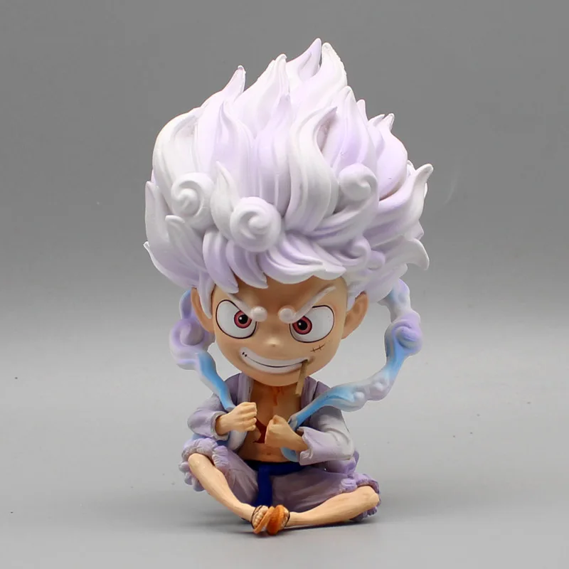 

13cm One Piece Five Gears Of The Sun God Form Nika Luffy Sitting Posture Q Version Anime Peripherals Figure Model Ornaments Gift