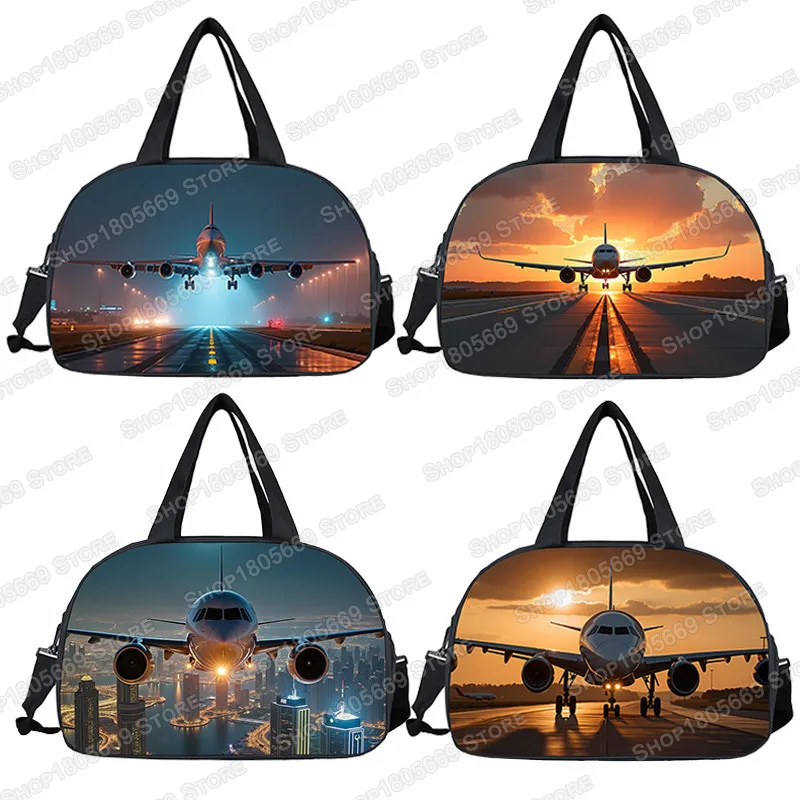 

Plane Airline Flight Travel Duffle Airplane Tourist Men Handbag Large Capacity Multifunctional Totes Bag for Travel Shoes Holder