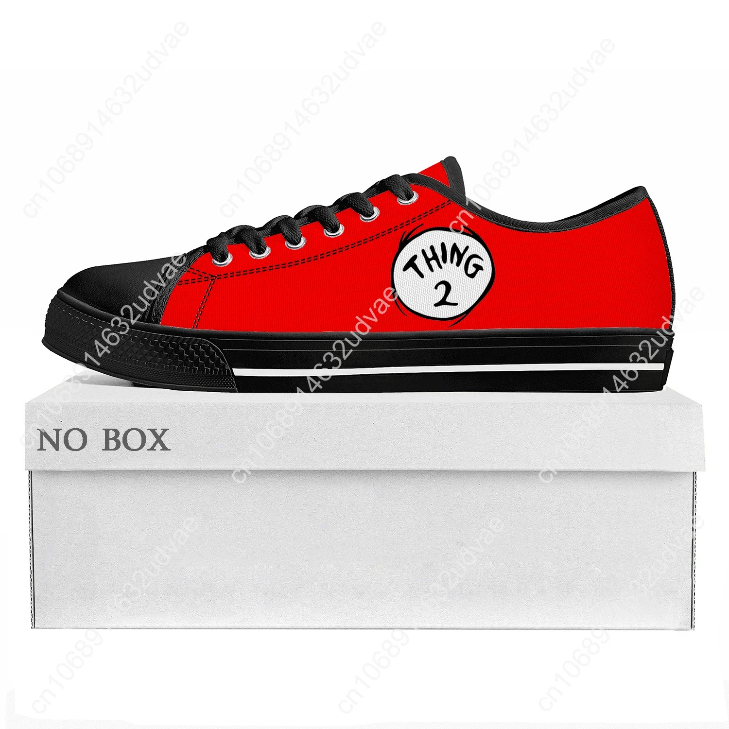 Dr Seuss Thing 1 Thing 2 Red Low Top Sneakers Mens Womens Teenager Canvas Sneaker High Quality Casual Couple Shoes Custom Shoe