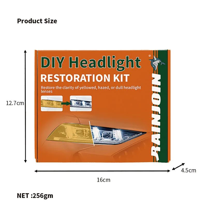 Car Headlight Restoration Kit Headlight Polishing Cleaning Set Automotive Light Lenses Polisher Renovator Maintenance Tools