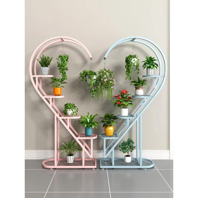 Flower stand, storage rack, balcony flower pot hanger, outdoor living room, floor-to-ceiling multi-layer decoration, indoor