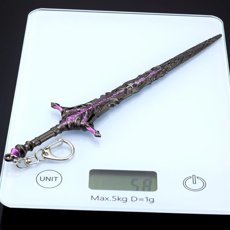 22 سنتيمتر/8.66in الخيال لعبة الطرفية أوميغا السيف المعادن سلاح المفاتيح سولو التسوية السيف نموذج الدعائم تقطيعه سكين الحرفية الصبي هدية #6