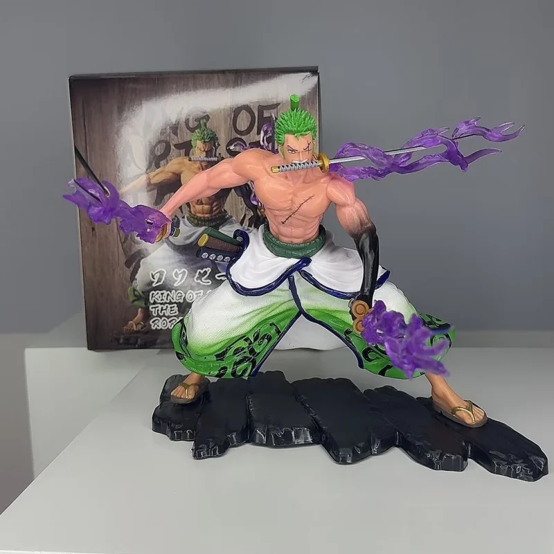 

One Piece Roronoa Zoro Enma Three Sword Style Wano Country Kimono Anime Figure Collectible Statue Desktop Ornament Trendy Toy