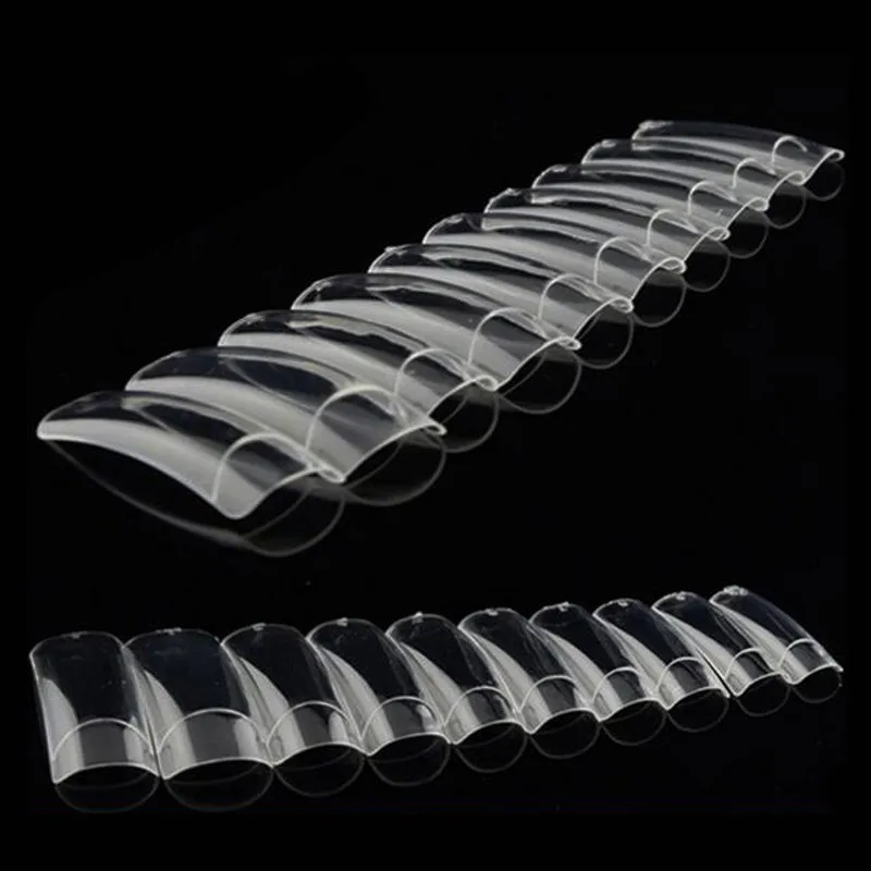 500pcs Nail Tips Half Cover Artificial Art False Nails Salon Fake Nail Tips Transparent  DIY Manicure Sets High Quality unhas - 图片 5