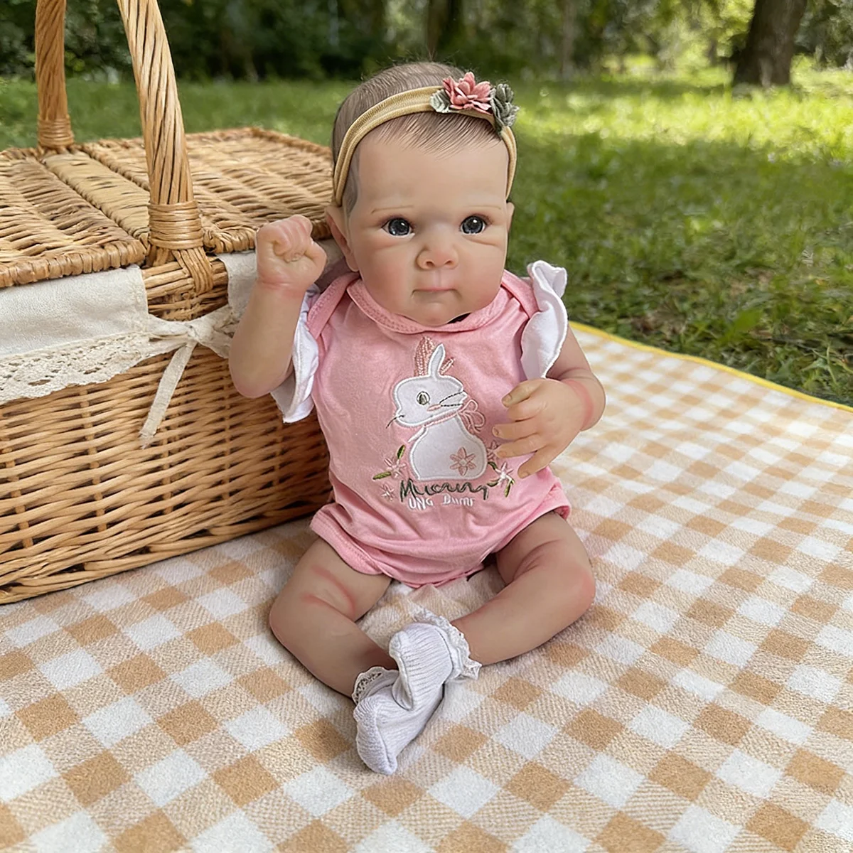 17” Bebés Reborns Bettie Reborn Newborn Doll Girl - Hyper Realistic 3D Skin with Visible Veins, Pink Outfit