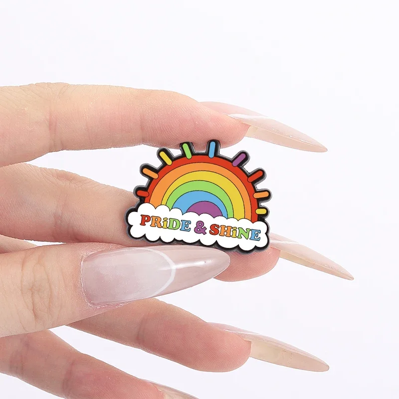 LGBT Pride & Shine Rainbow Brooch Enamel Pins Stay Proud Ally Protect Queer Youth Brooches Lapel Badge Jewelry Gift for Friends - Image 5