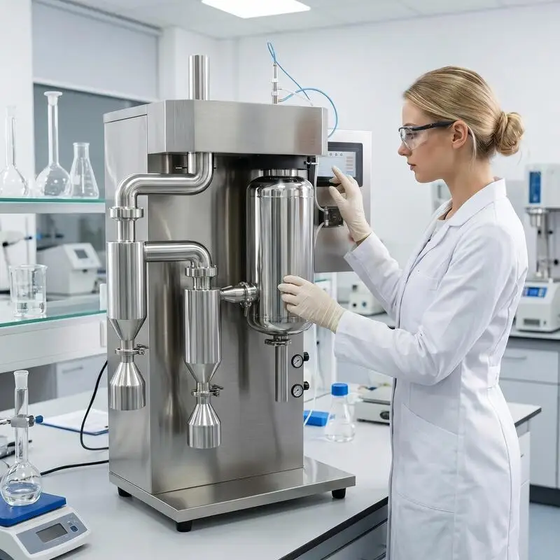 Lab Scale Mini Dryer Spray Equipment For Protein Whey Detergent Powder Spray Granulator Stainless Steel Low Temperature
