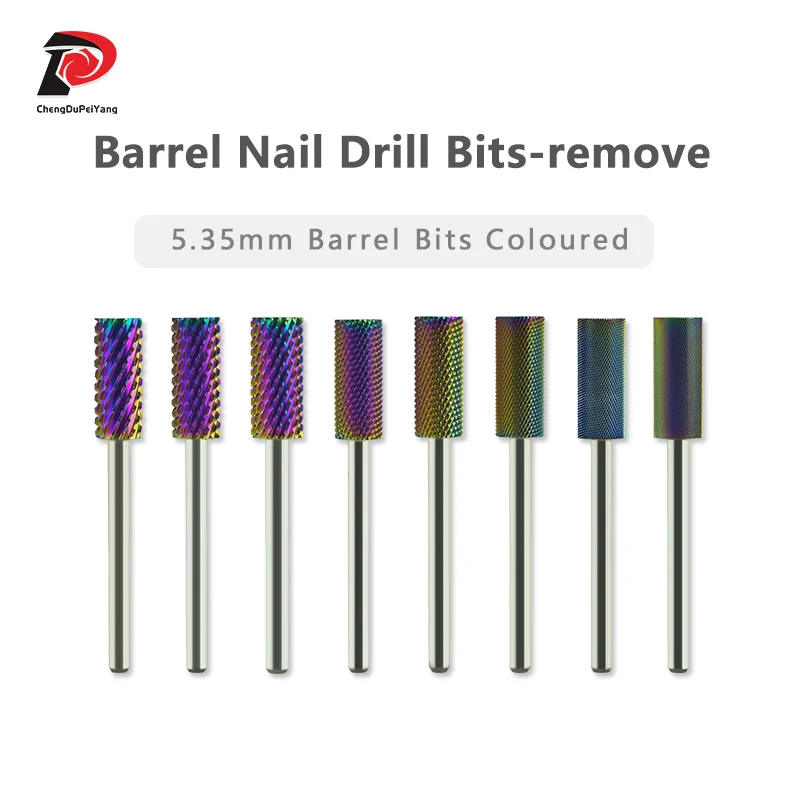 

Small Barrel Bits Rainbow Coating Tool Nail Accessory Remove Gel Nail Drill Bits