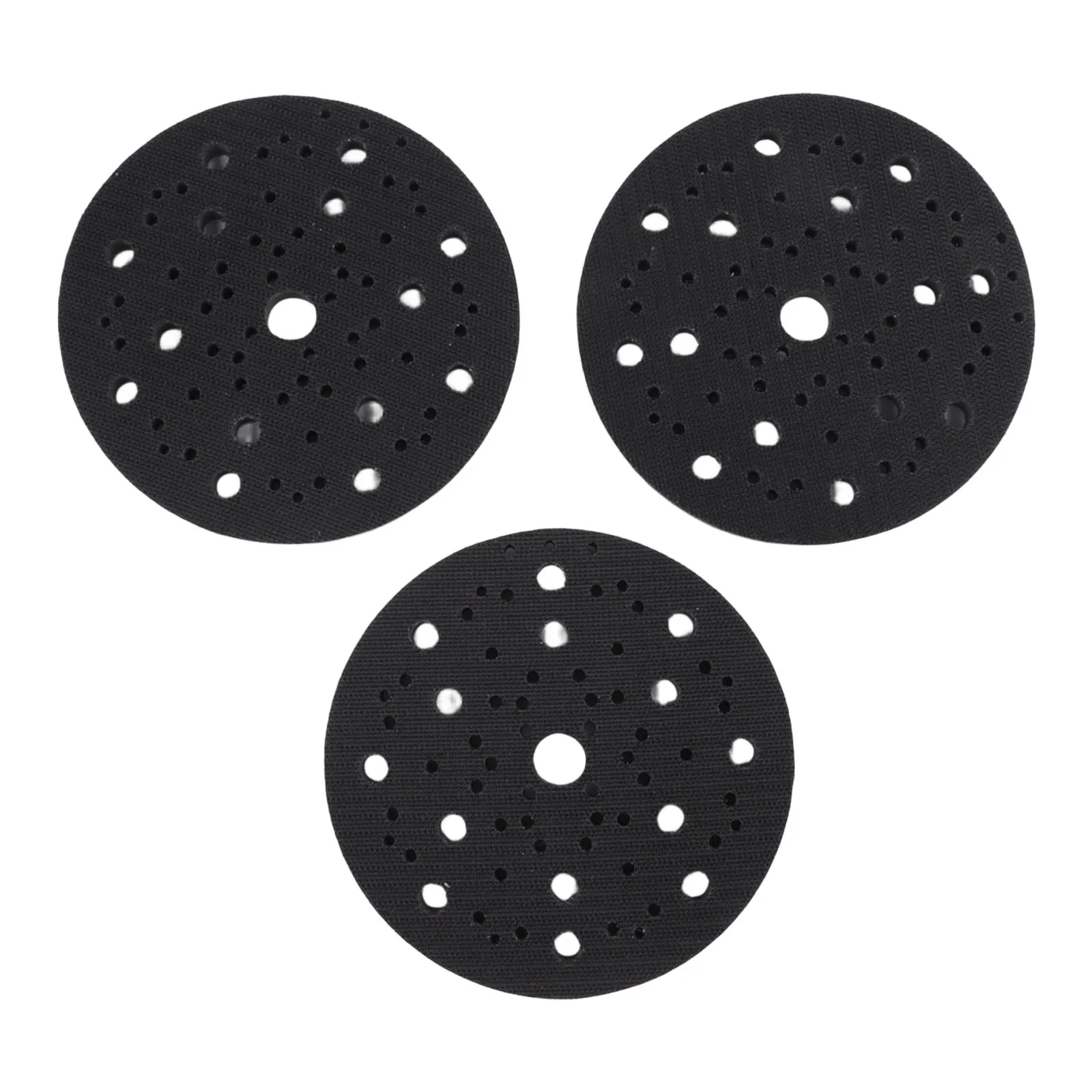 3PCS 150mm Backing Pads for Orbital Sanding Discs Featuring 70 Hole Layout to Aid Dust Extraction and Maintain Disc Integrity
