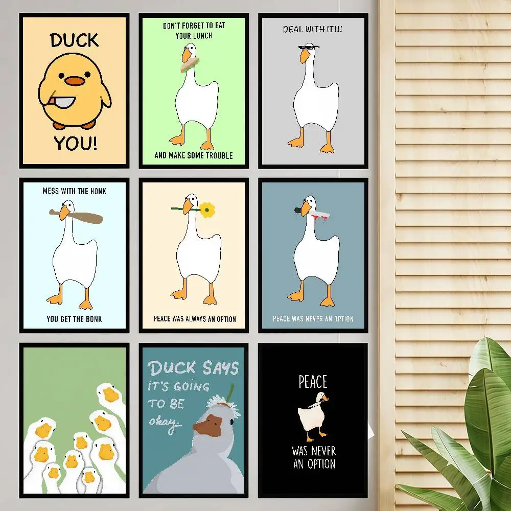 Lustiges Meme Gans Ente DIY klebriges Poster Vintage Zimmer Bar Café Dekor Home Decor