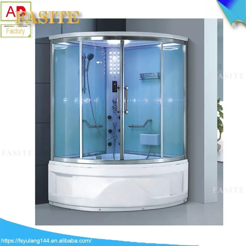 For Small Apartment Smart Fan Shaped Steam Shower Room with Massage Surfing Function Integral Export Quality Bathroom Cabin
