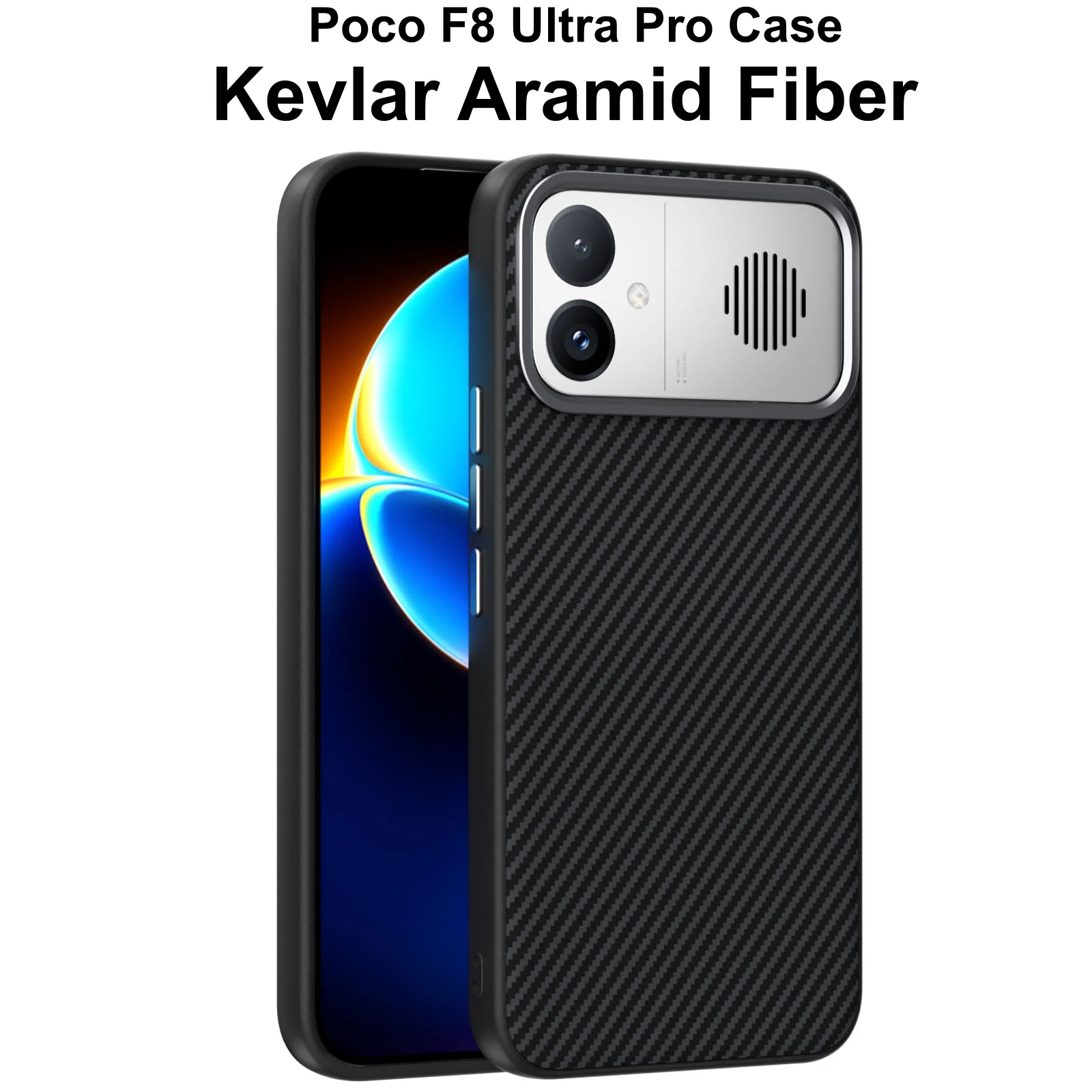 

Magnetic Carbon Fiber Protective Case For Poco F8 F7 Ultra Pro Wireless Cover 2100D Kevlar Aramid Fiber Magnetic Back Case