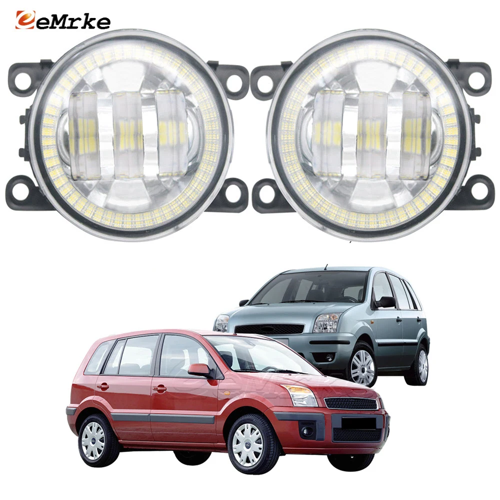 

LED Car Fog Lights Assembly for Ford Fusion Estate JU_ SUV 2002-2012 Angel Eyes DRL Aperture Daytime Running Lamp Accessories