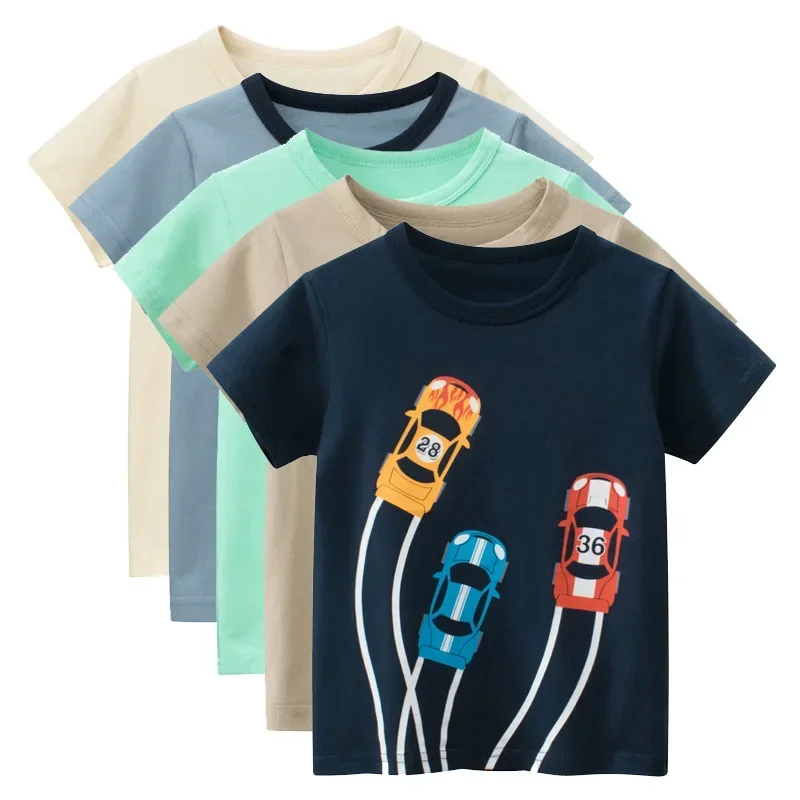 2025 Summer New Children's Clothing Leaf Letter Print Kids Clothes Boys Short Sleeve T-shirt Cotton Tops Tee Shirts Dropshipping image 4