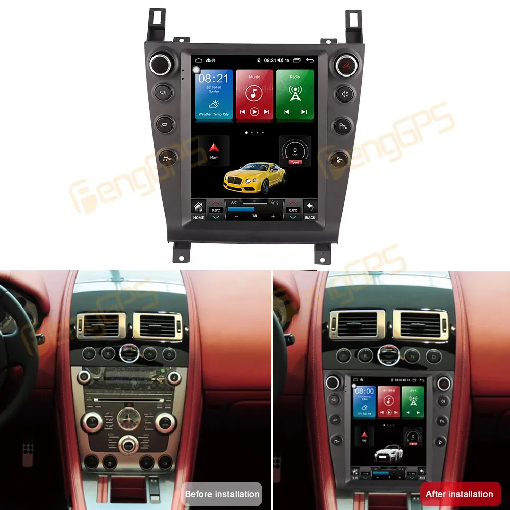 

Автомобильное радио с GPS-навигацией Android 13, для Aston Martin 2005-2015, автомобильный мультимедийный плеер, стерео 12,3 дюйма, головное устройство DSP BT