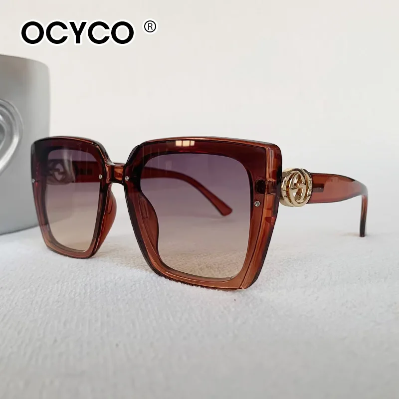 OCYCO 2026 Luxus-Glamour-Marken-Sonnenbrille für Damen und Herren Übergroße Quadratische Designer-Sonnenbrille Unisex Randlose Brillen UV400