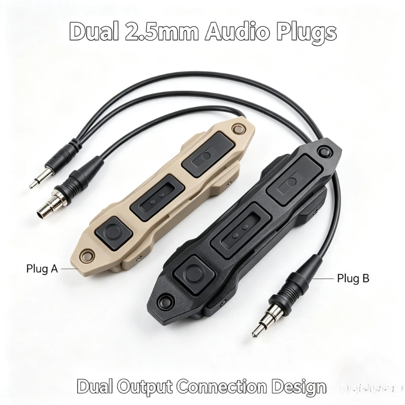 Tactical Toy Model Accessory Remote Pressure Switch Dual Button Wire Controller Dual 2.5mm Audio Plug Interface