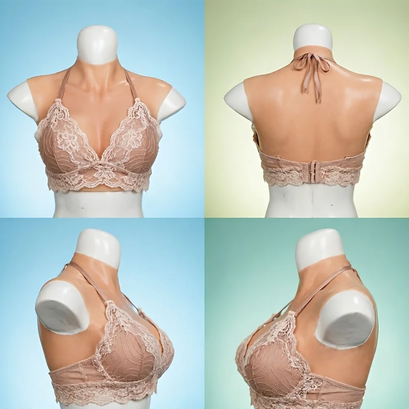Huge Silicone Breast Forms Plate Fake Boobs Bodysuit for Transgender Drag Queen Crossdresser Celebrity Live Streaming Cosplay