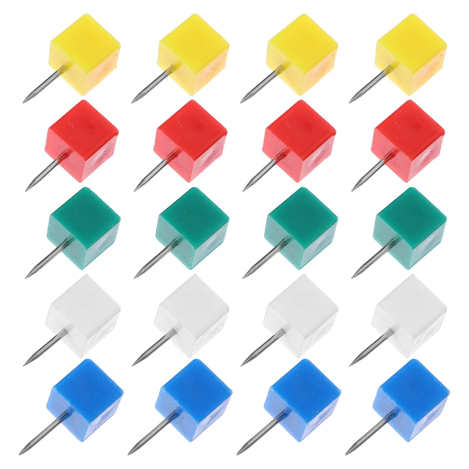 

100Pcs Multi-Colored Square Head Push Pins Map Marking Map Pin Bulletin Board Plastic Pushpins Office Use Plastic Push Pin