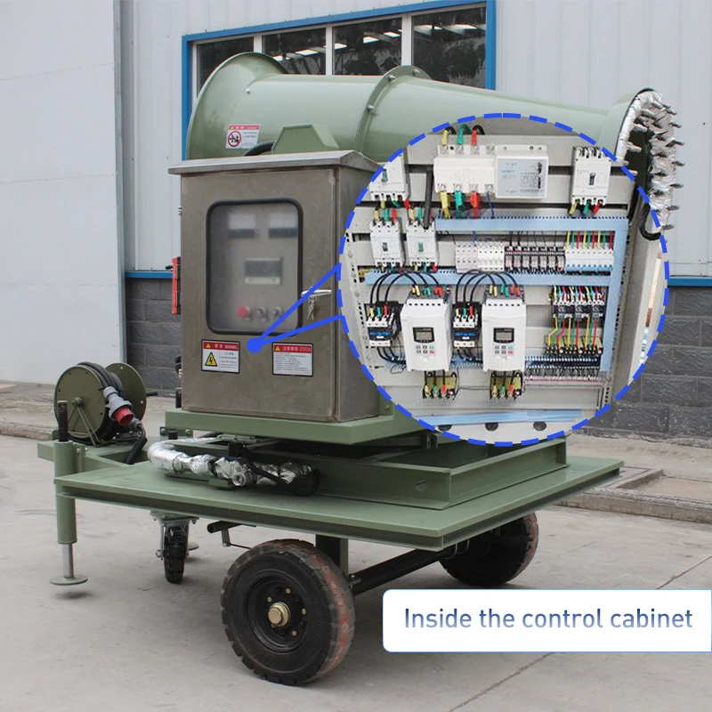 مضخة رش الضباب النفاثة عن بعد، آلة مدفع الضباب المتحركة مع مولد كهربائي للتبريد في الملاهي #3