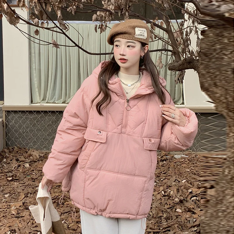 

New Fashionable Lose Cute Candy Color Thickened Simple Cotton Coat Bbread Padded Jacket Student Parkas