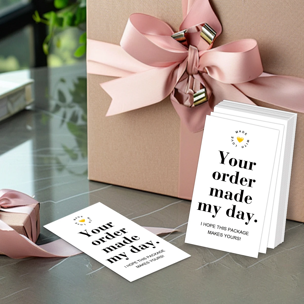 50 قطعة من بطاقات الشكر - ملاحظات تقدير العملاء الملهمة، بطاقات إدراج التغليف المصنوعة يدويًا، للشركات الصغيرة، البيع بالتجزئة، المتجر