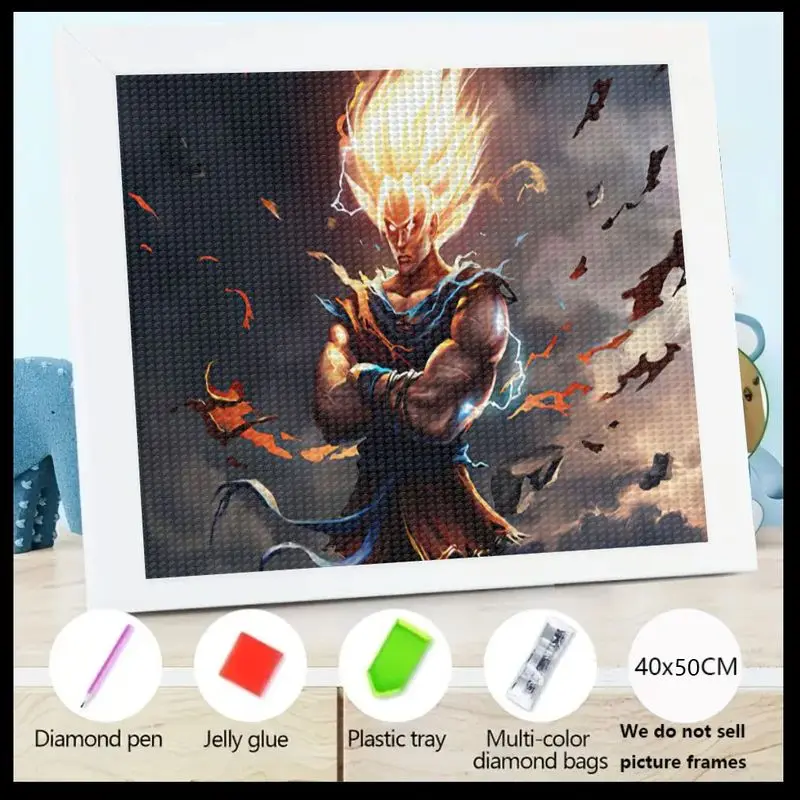 

5D набор алмазной живописи Dragon Warrior Art DIY Craft Set с разноцветными драгоценными камнями – включает инструменты для потрясающего домашнего декора, 40x50 см, P