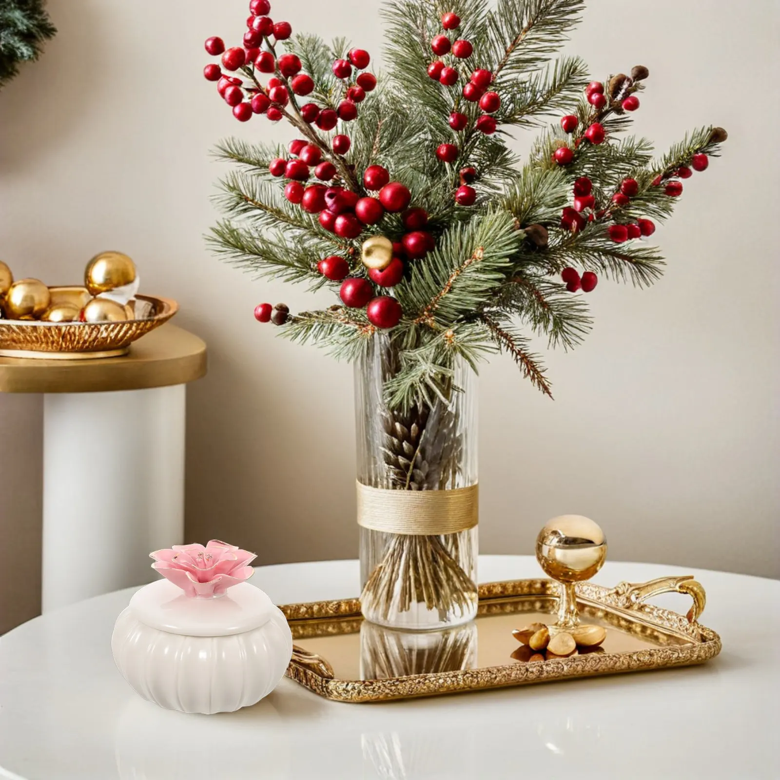 

Ceramic Storage Jar Artistic Craftsmanship Jewelry Box for Girls Vintage Trinket Container Keepsake Box for Necklaces Earrings