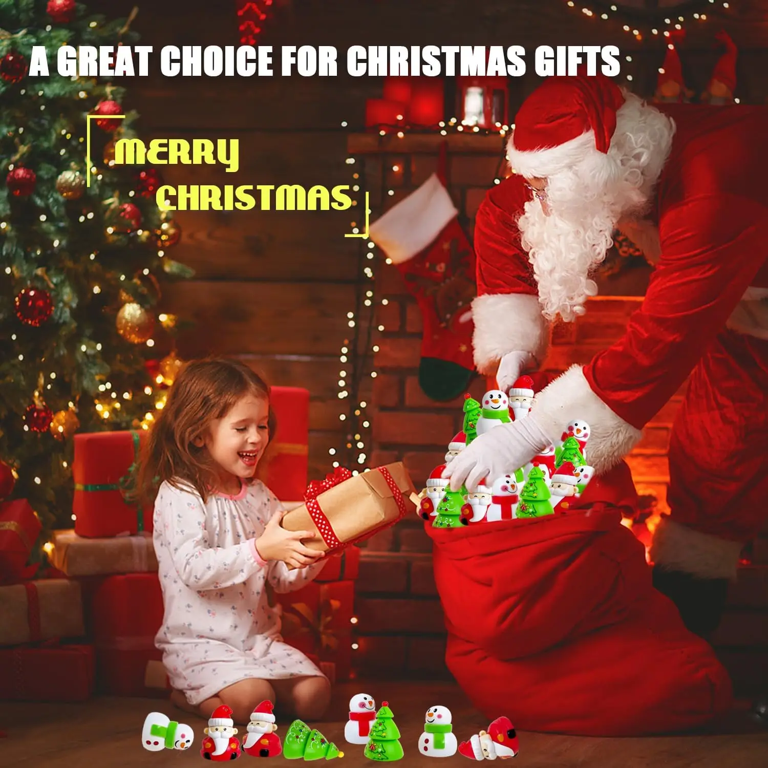 Juego de juguetes navideños para niños, recuerdos de fiesta navideña, Mini regalos de vehículos navideños con función divertida de movimiento inverso