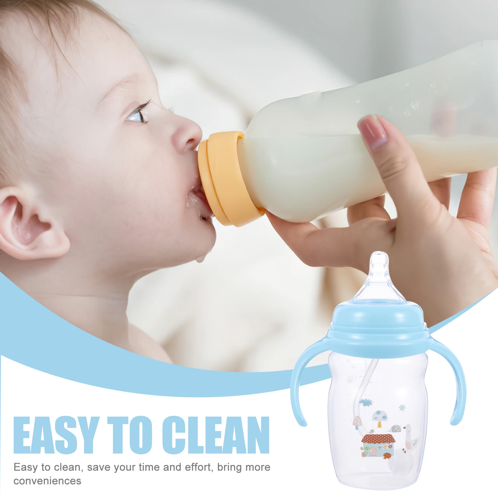 

Anti-bloating Straw for Newborn Babies Cup with Handle Baby Silica Gel Toddler