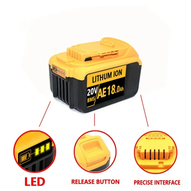 100% Original 12000mAh 20V for Dewalt Power Tool Battery DCB206 20V 12.0Ah Battery DCB206 20V Battery DCB205 DCB204-2 DCB200